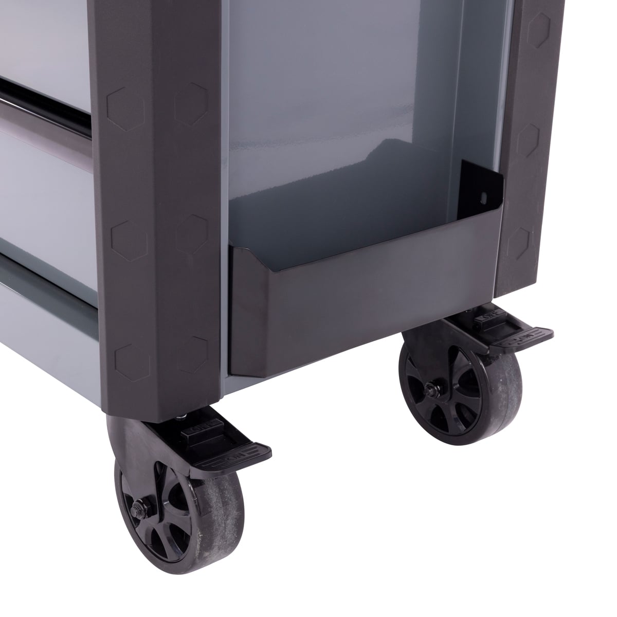 SGS 28in Tool Trolley Cart with Lid | 6 Drawers | Side Trays | Grey